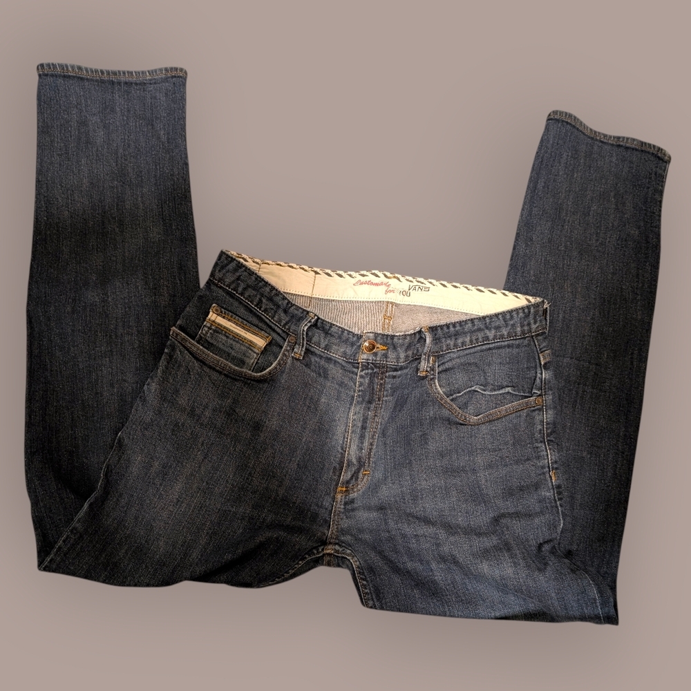 Vans Men's Dark Blue Denim Jeans - Classic Straight Fit 34x32